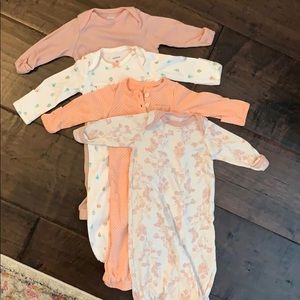 Newborn sleep gowns and onesies lot